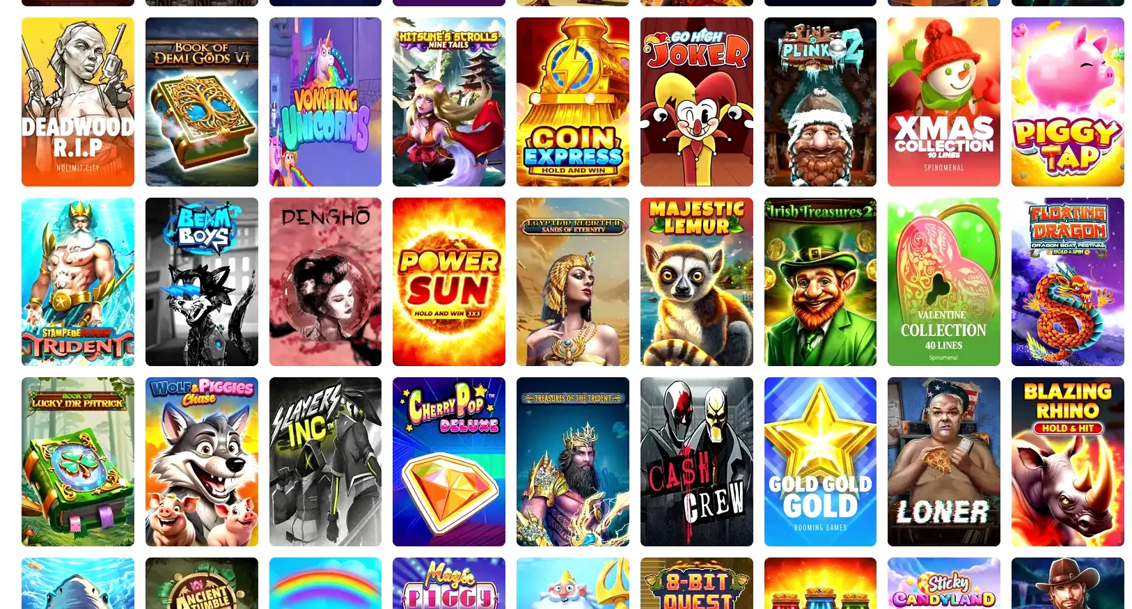 Interface de l'application mobile Nirvana Casino sur smartphone